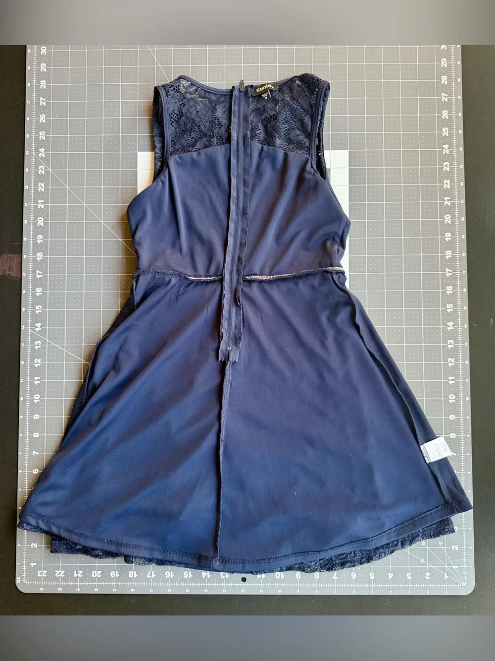 Zunie Navy Lace Dress * Girls Size 10 * Sleeveless * Fully Lined